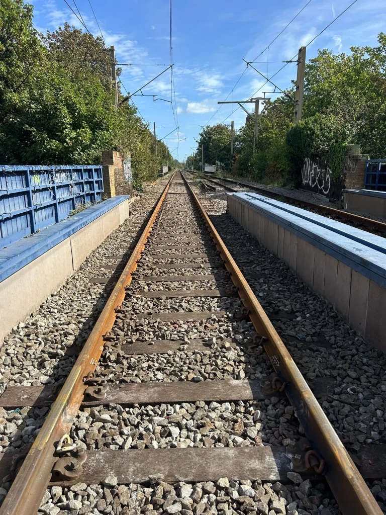 Railway project alongside a platform