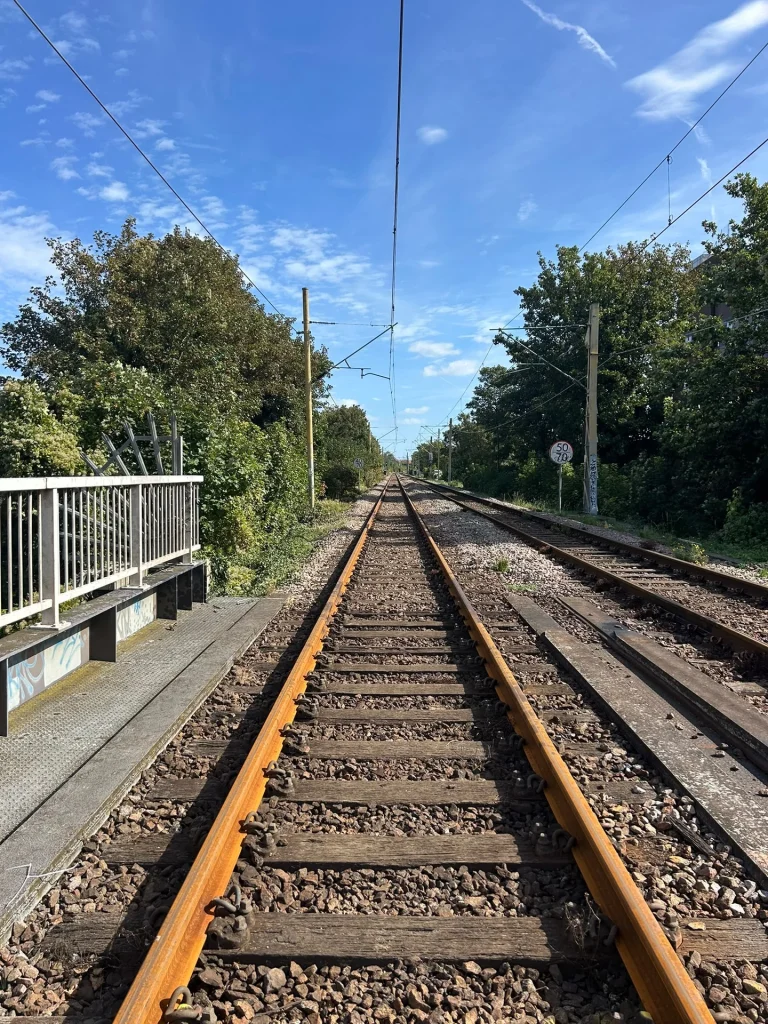 Rail engineering project alongside a station platform